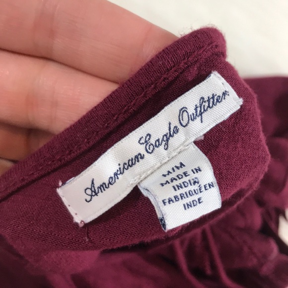 American Eagle Lace Trim Maroon Top - Picture 4 of 4